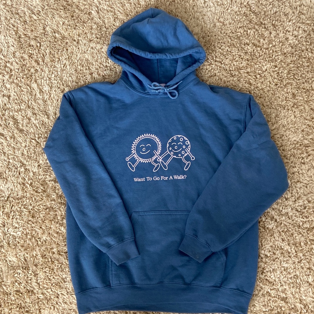Lonely Ghost Blue Sweatshirt Want to go for a Walk?